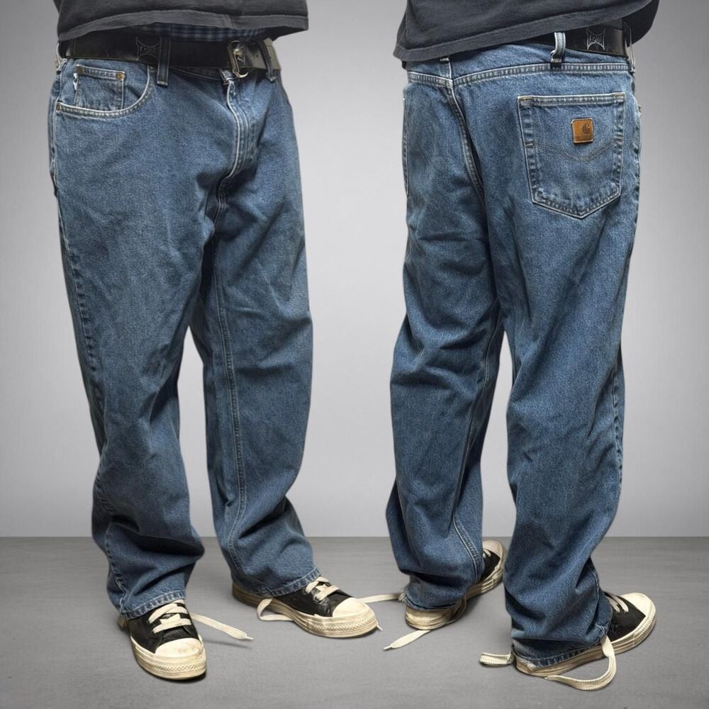 Carhartt Men's Blue and Navy Jeans